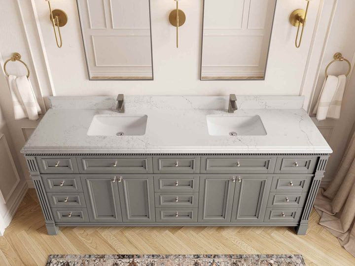 Paris 84 in. W x 22 in. D Double Sink Bathroom Vanity - photo 25