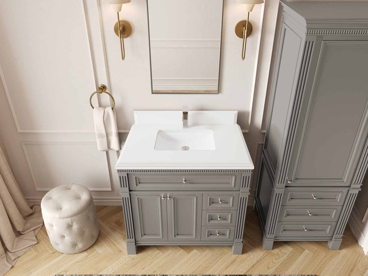 Paris 36 in. W x 22 in. D Center Sink Bathroom Vanity - photo 26