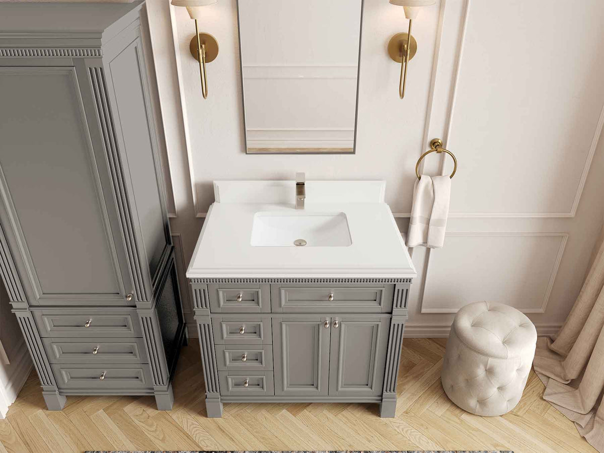 Paris 36 in. W x 22 in. D Center Sink Bathroom Vanity