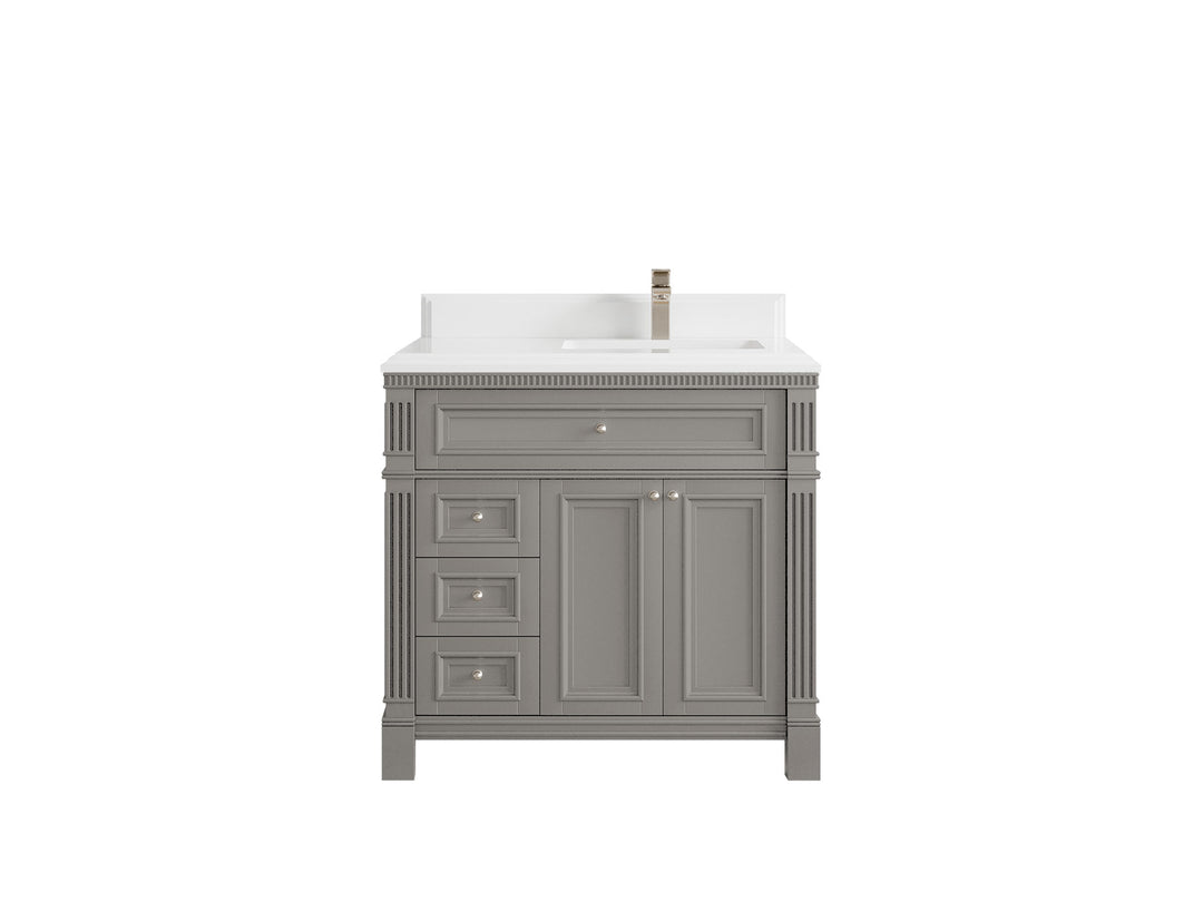 Paris 36 in. W x 22 in. D Right Offset Sink Bathroom Vanity