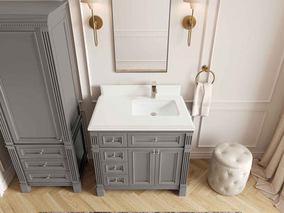 Paris 36 in. W x 22 in. D Right Offset Sink Bathroom Vanity