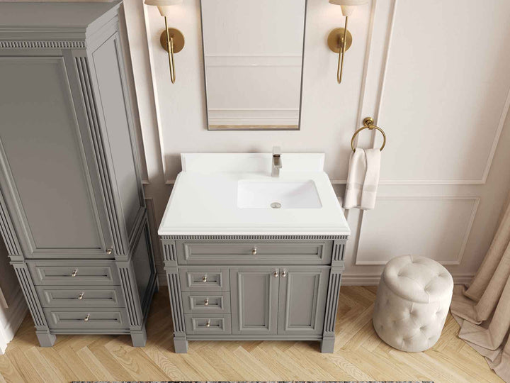 Paris 36 in. W x 22 in. D Right Offset Sink Bathroom Vanity - photo 27