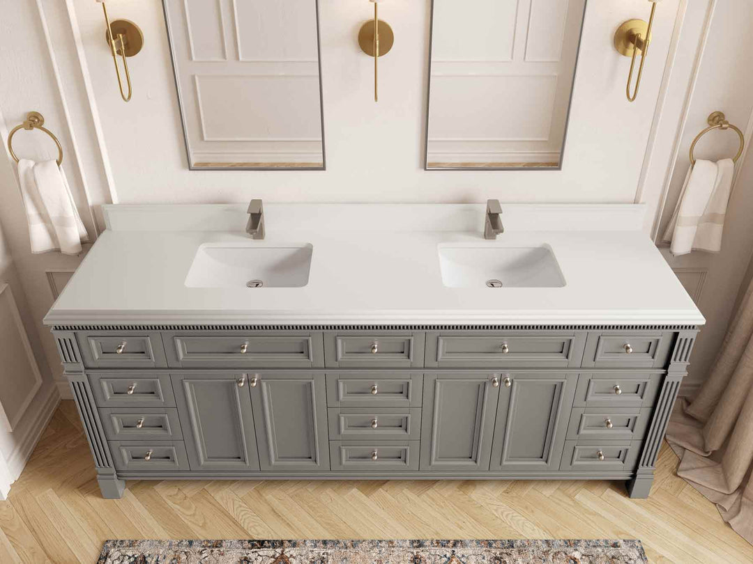 Paris 84 in. W x 22 in. D Double Sink Bathroom Vanity
