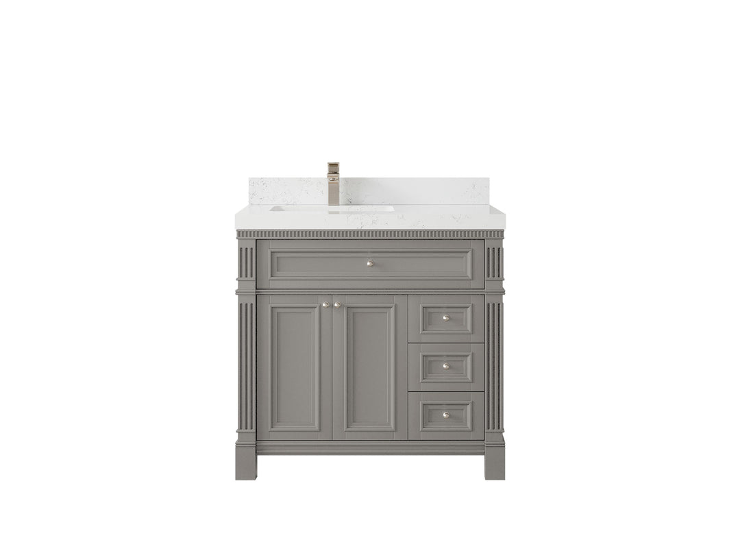 Paris 36 in. W x 22 in. D Left Offset Sink Bathroom Vanity