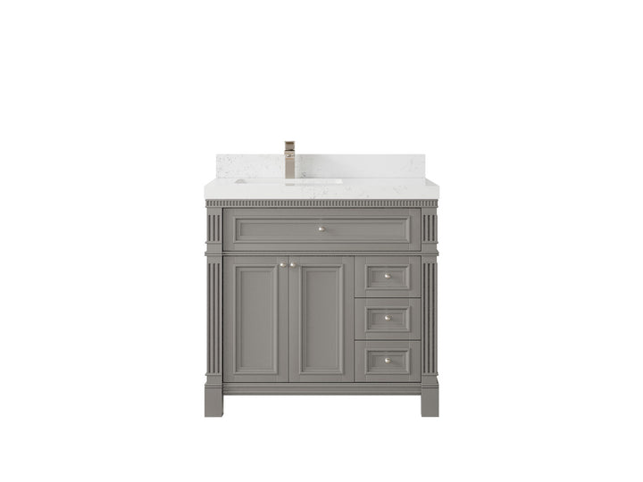 Paris 36 in. W x 22 in. D Left Offset Sink Bathroom Vanity - photo 30
