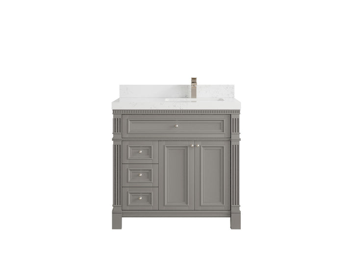 Paris 36 in. W x 22 in. D Right Offset Sink Bathroom Vanity - photo 30