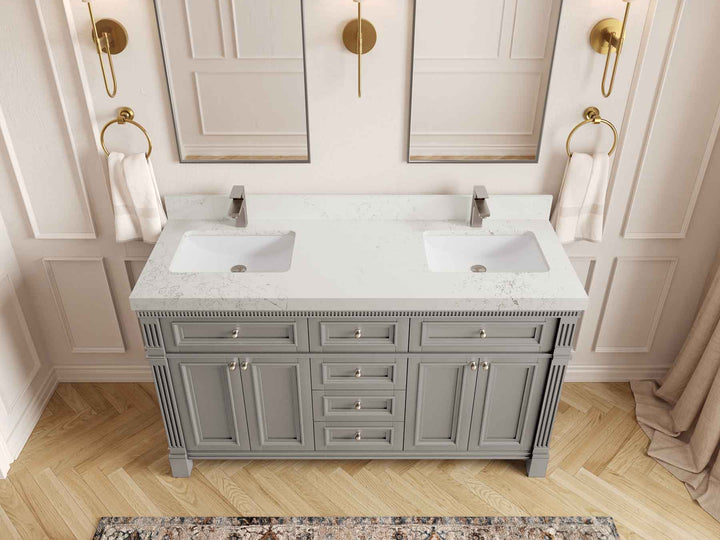 Paris 60 in. W x 22 in. D Double Sink Bathroom Vanity - photo 29
