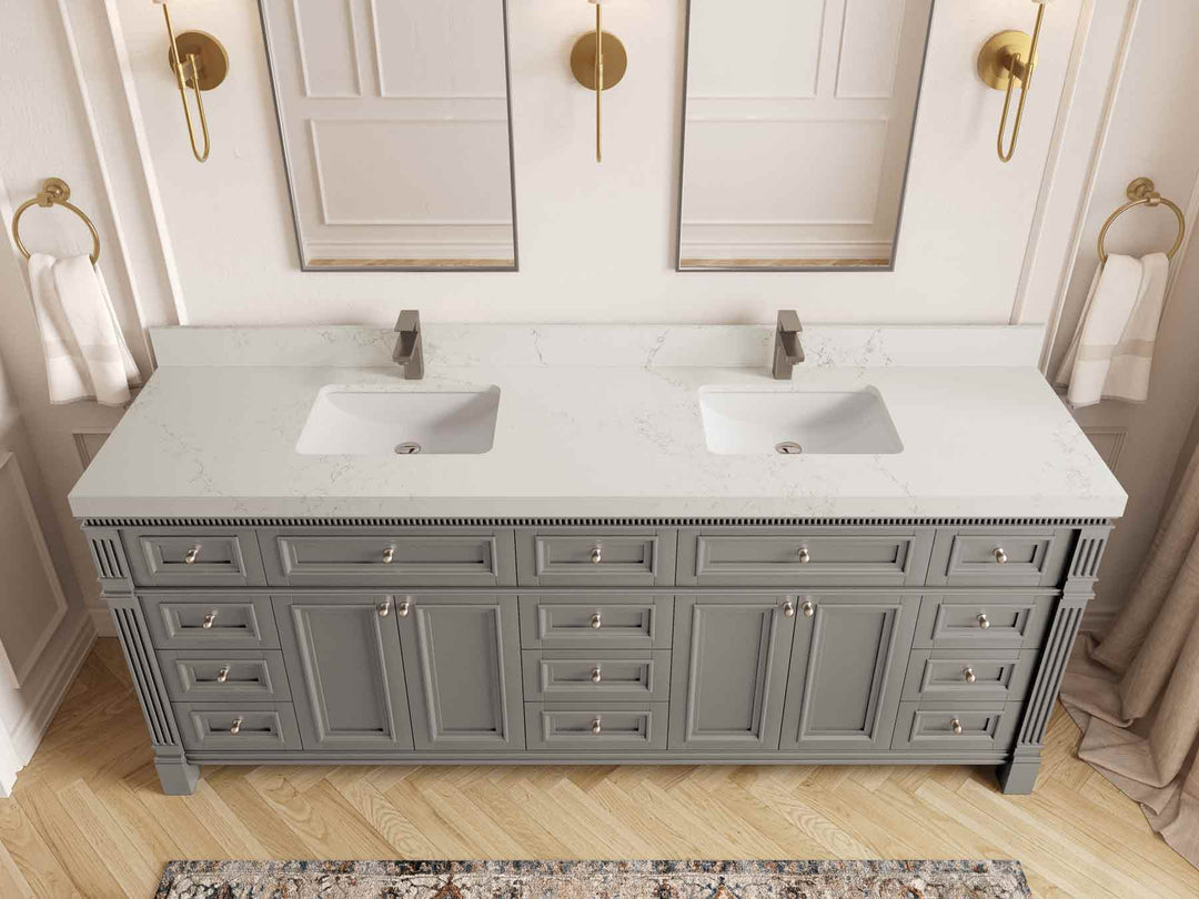 Paris 84 in. W x 22 in. D Double Sink Bathroom Vanity