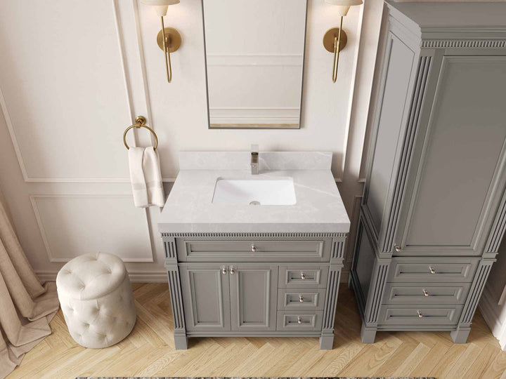 Paris 36 in. W x 22 in. D Center Sink Bathroom Vanity - photo 30