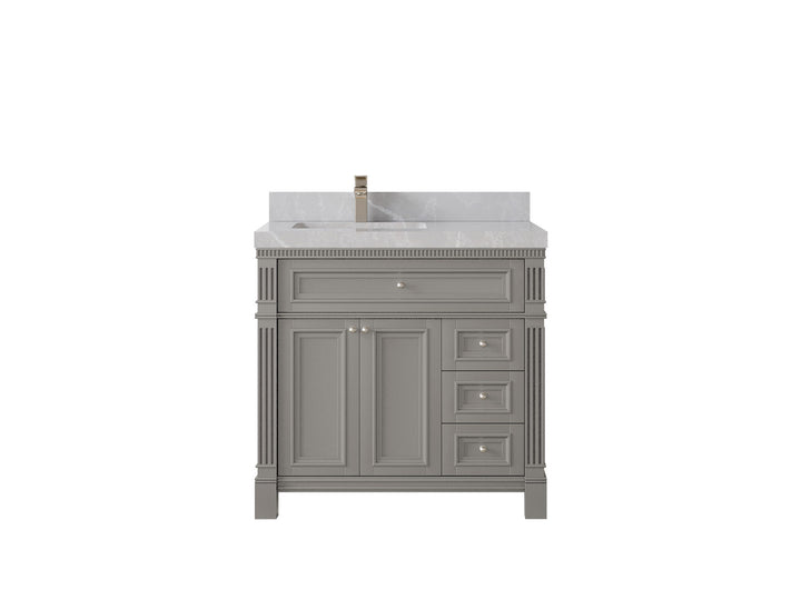 Paris 36 in. W x 22 in. D Left Offset Sink Bathroom Vanity - photo 32