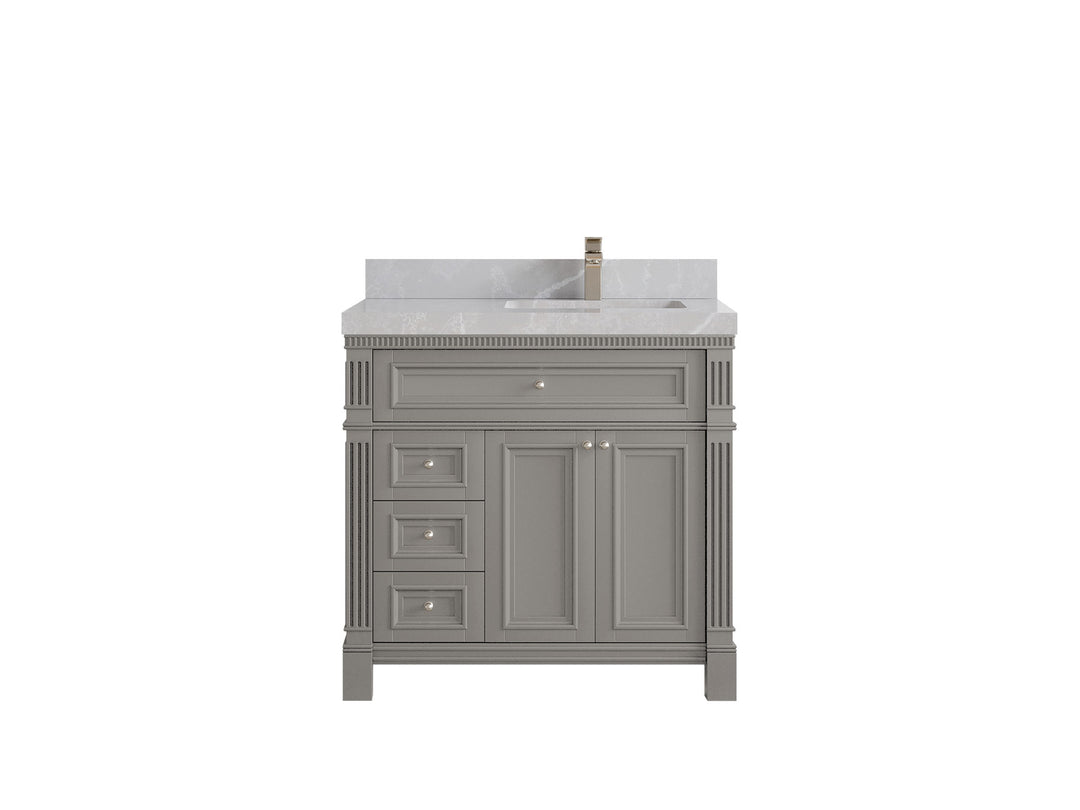 Paris 36 in. W x 22 in. D Right Offset Sink Bathroom Vanity