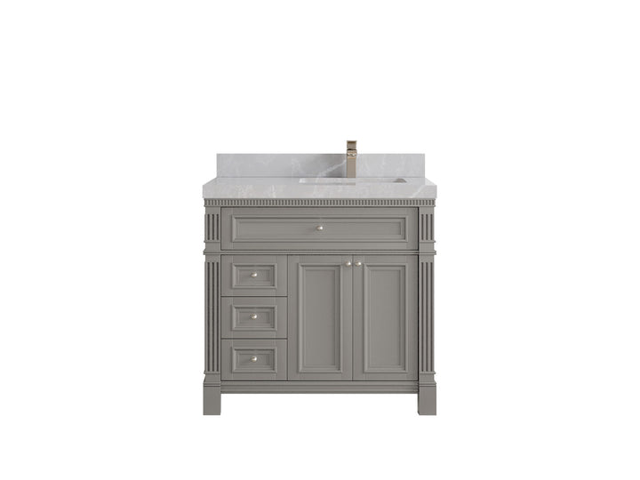 Paris 36 in. W x 22 in. D Right Offset Sink Bathroom Vanity - photo 32