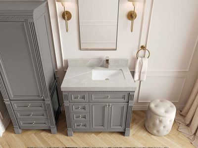 Paris 36 in. W x 22 in. D Right Offset Sink Bathroom Vanity
