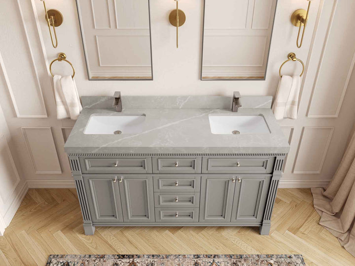 Paris 60 in. W x 22 in. D Double Sink Bathroom Vanity - photo 31