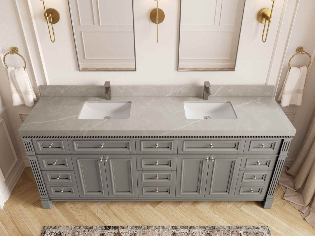 Paris 84 in. W x 22 in. D Double Sink Bathroom Vanity