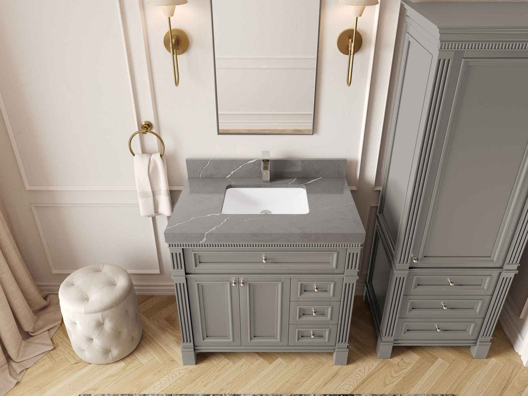 Paris 36 in. W x 22 in. D Center Sink Bathroom Vanity