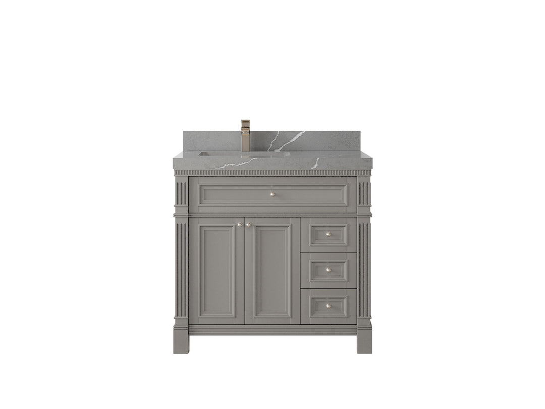 Paris 36 in. W x 22 in. D Left Offset Sink Bathroom Vanity