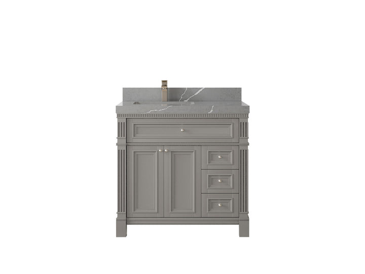 Paris 36 in. W x 22 in. D Left Offset Sink Bathroom Vanity - photo 34
