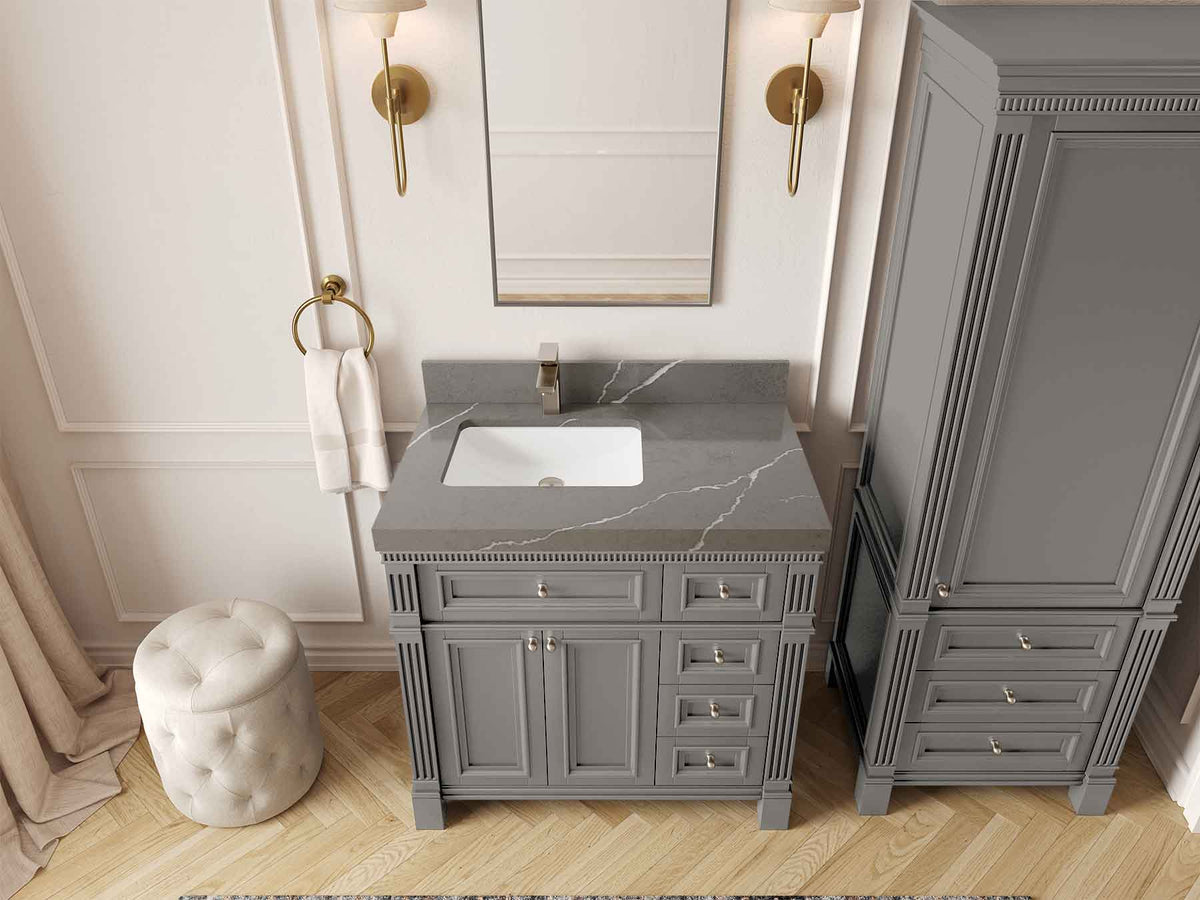 Paris 36 in. W x 22 in. D Left Offset Sink Bathroom Vanity