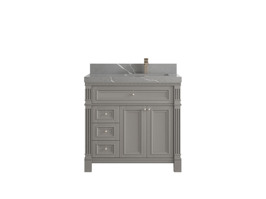 Paris 36 in. W x 22 in. D Right Offset Sink Bathroom Vanity