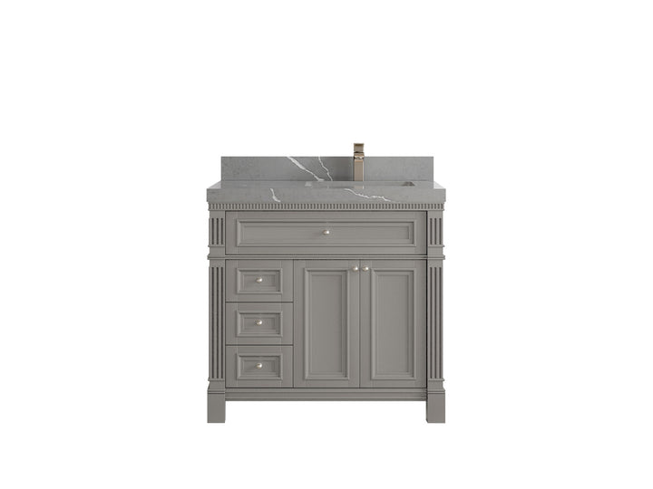 Paris 36 in. W x 22 in. D Right Offset Sink Bathroom Vanity - photo 34