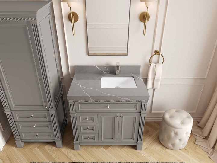 Paris 36 in. W x 22 in. D Right Offset Sink Bathroom Vanity - photo 33