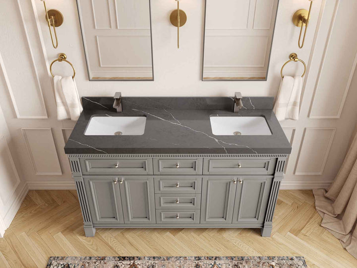Paris 60 in. W x 22 in. D Double Sink Bathroom Vanity - photo 33