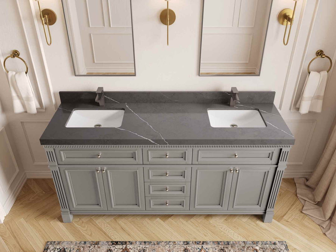 Paris 72 in. W x 22 in. D Double Sink Bathroom Vanity