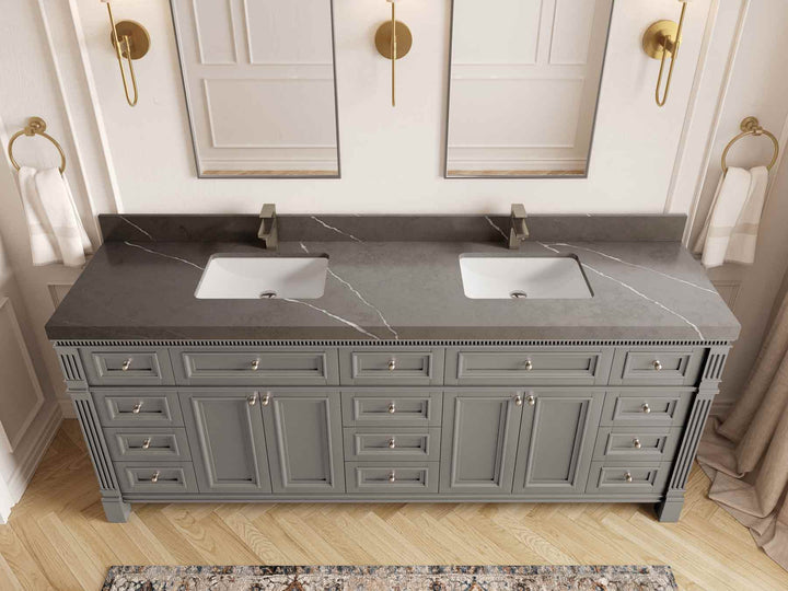 Paris 84 in. W x 22 in. D Double Sink Bathroom Vanity - photo 33