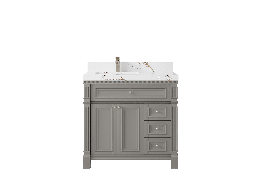 Paris 36 in. W x 22 in. D Left Offset Sink Bathroom Vanity