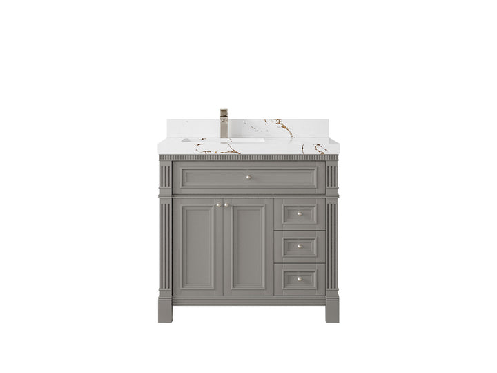 Paris 36 in. W x 22 in. D Left Offset Sink Bathroom Vanity - photo 36