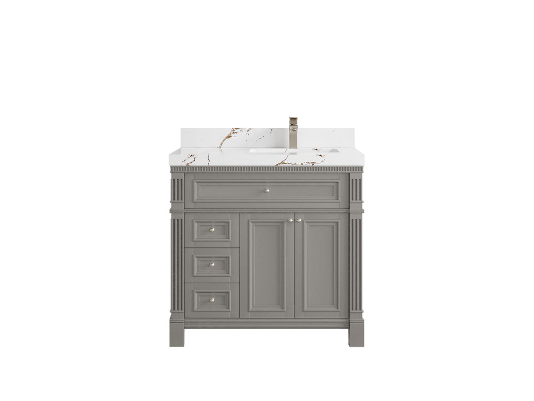 Paris 36 in. W x 22 in. D Right Offset Sink Bathroom Vanity