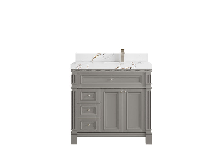 Paris 36 in. W x 22 in. D Right Offset Sink Bathroom Vanity - photo 36