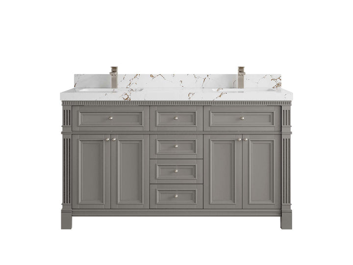 Paris 60 in. W x 22 in. D Double Sink Bathroom Vanity - photo 36