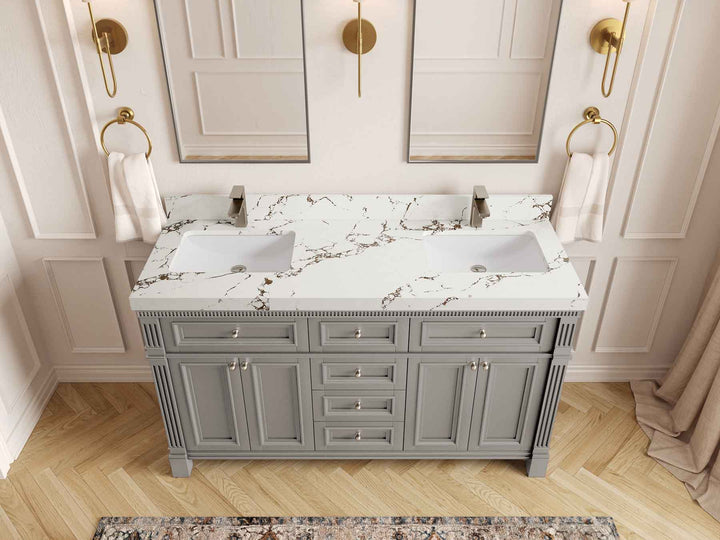 Paris 60 in. W x 22 in. D Double Sink Bathroom Vanity - photo 35