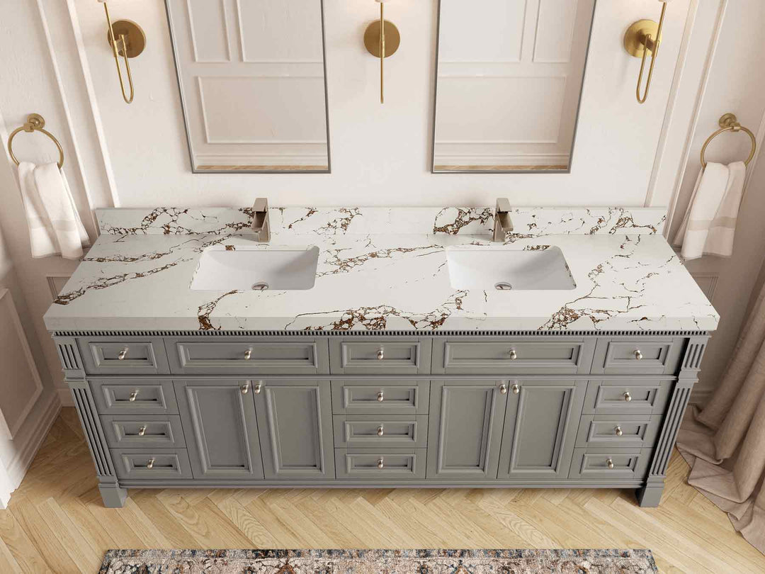 Paris 84 in. W x 22 in. D Double Sink Bathroom Vanity