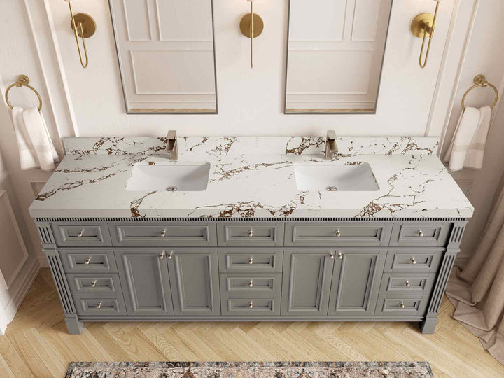 Paris 84 in. W x 22 in. D Double Sink Bathroom Vanity - photo 35