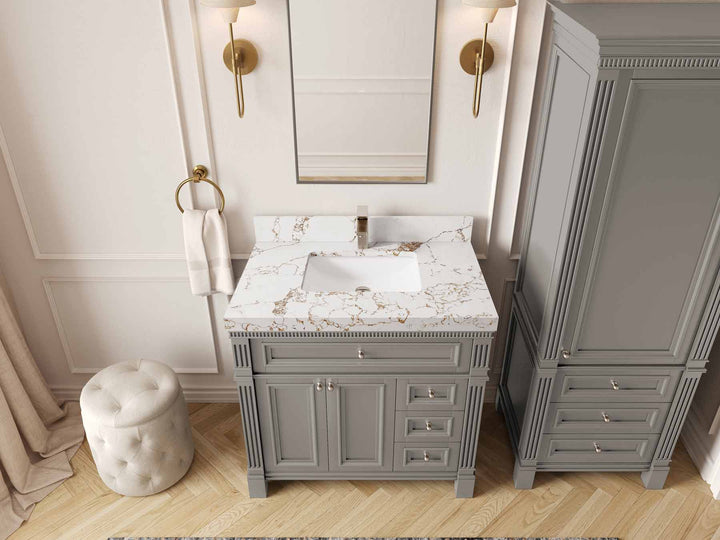 Paris 36 in. W x 22 in. D Center Sink Bathroom Vanity - photo 36