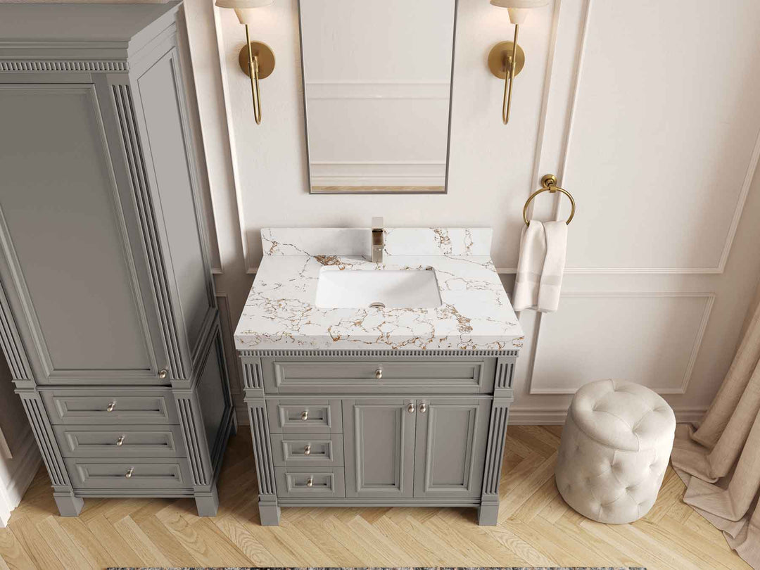 Paris 36 in. W x 22 in. D Center Sink Bathroom Vanity