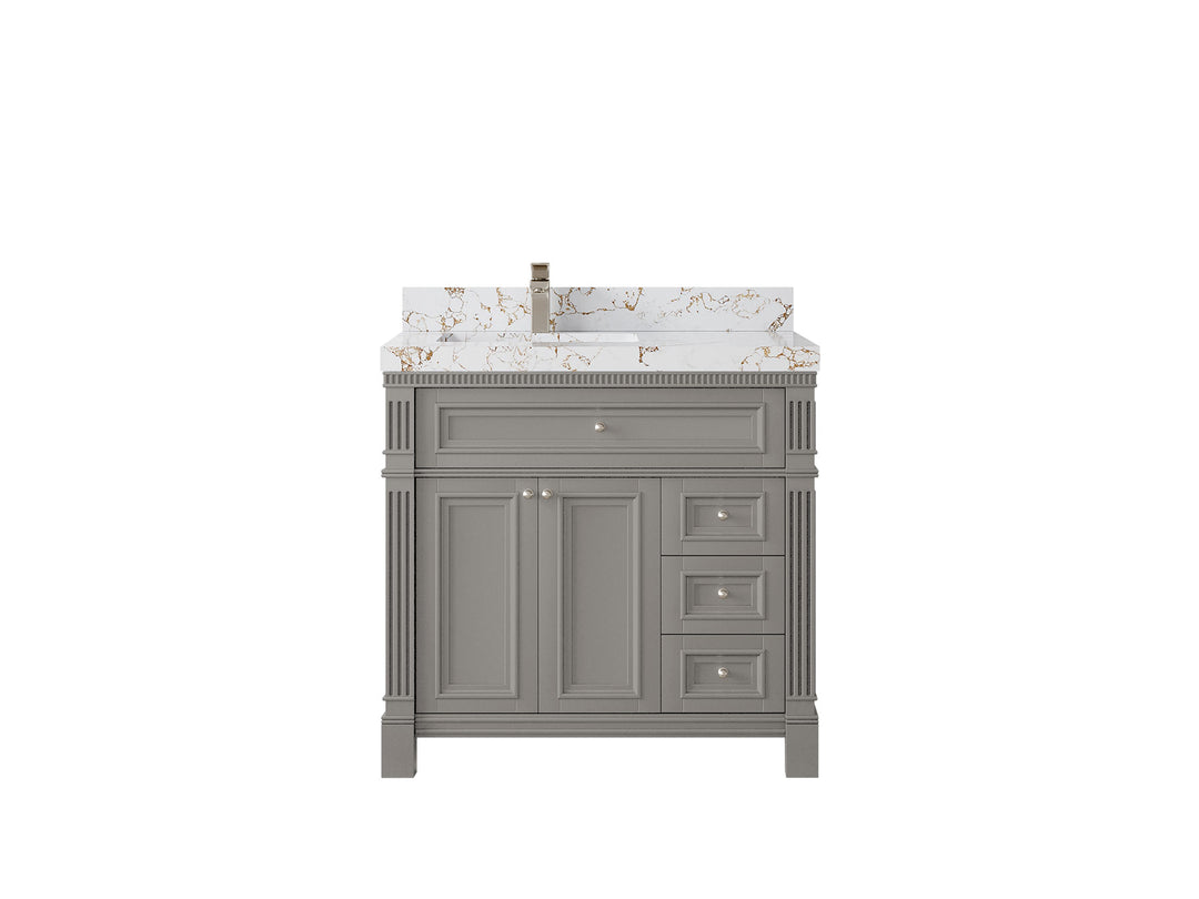 Paris 36 in. W x 22 in. D Left Offset Sink Bathroom Vanity