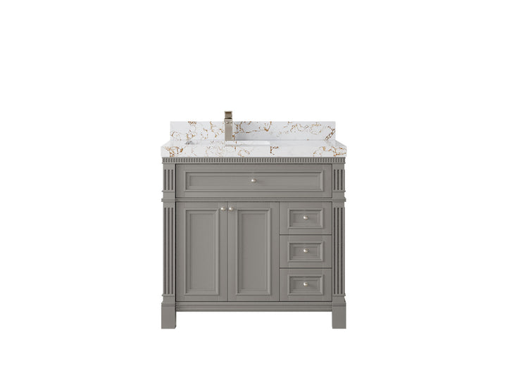 Paris 36 in. W x 22 in. D Left Offset Sink Bathroom Vanity - photo 38