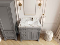 Paris 36 in. W x 22 in. D Right Offset Sink Bathroom Vanity - photo 22