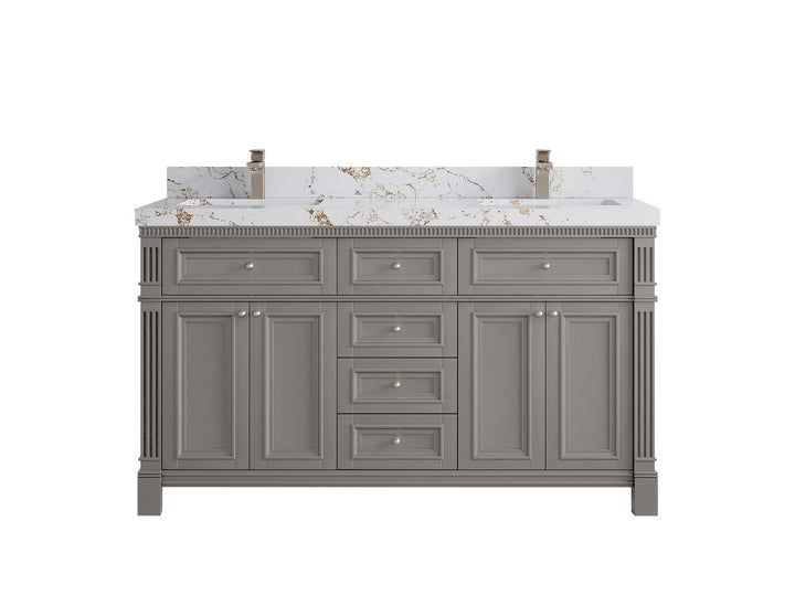 Paris 60 in. W x 22 in. D Double Sink Bathroom Vanity - photo 38
