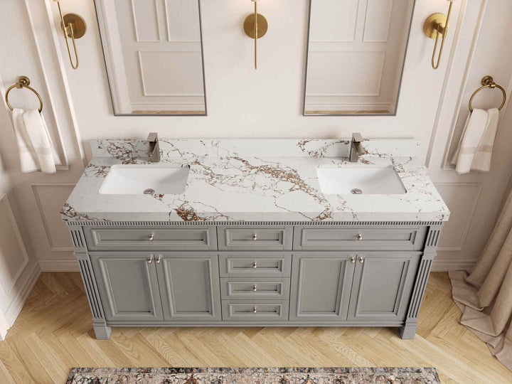 Paris 72 in. W x 22 in. D Double Sink Bathroom Vanity - photo 40