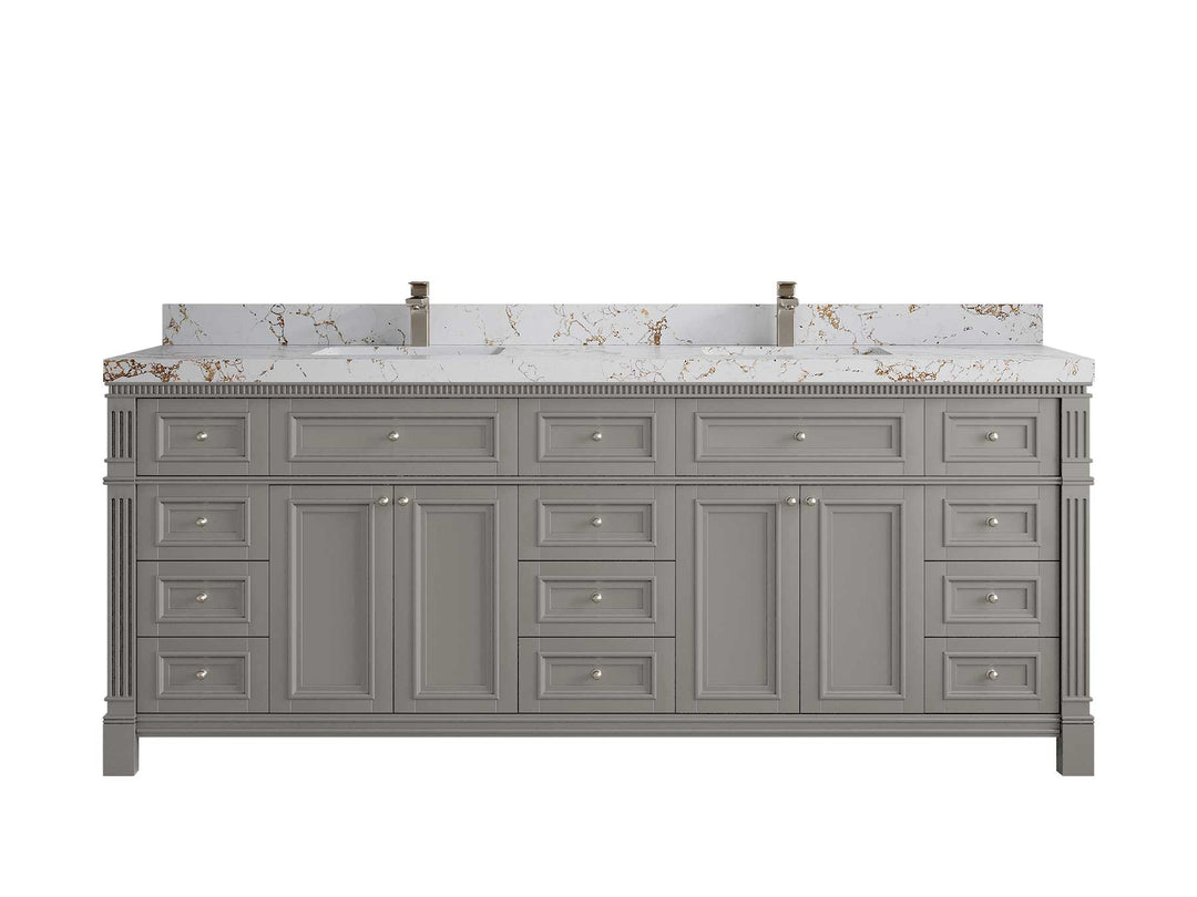 Paris 84 in. W x 22 in. D Double Sink Bathroom Vanity