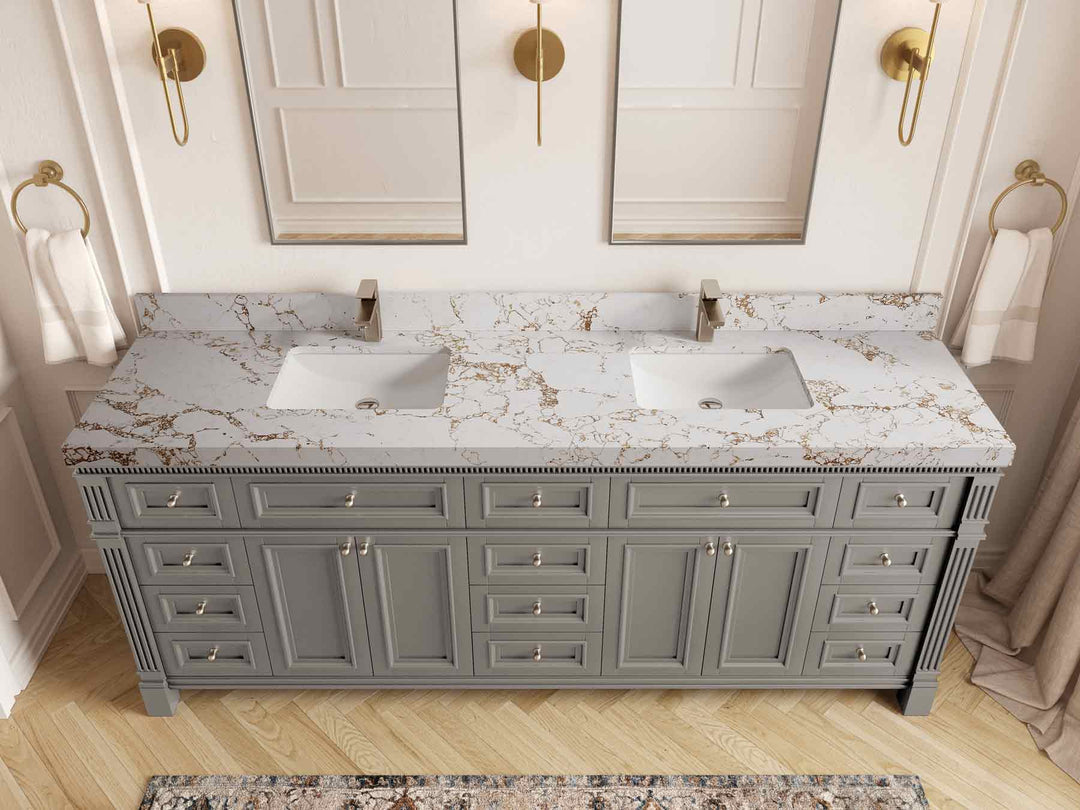 Paris 84 in. W x 22 in. D Double Sink Bathroom Vanity