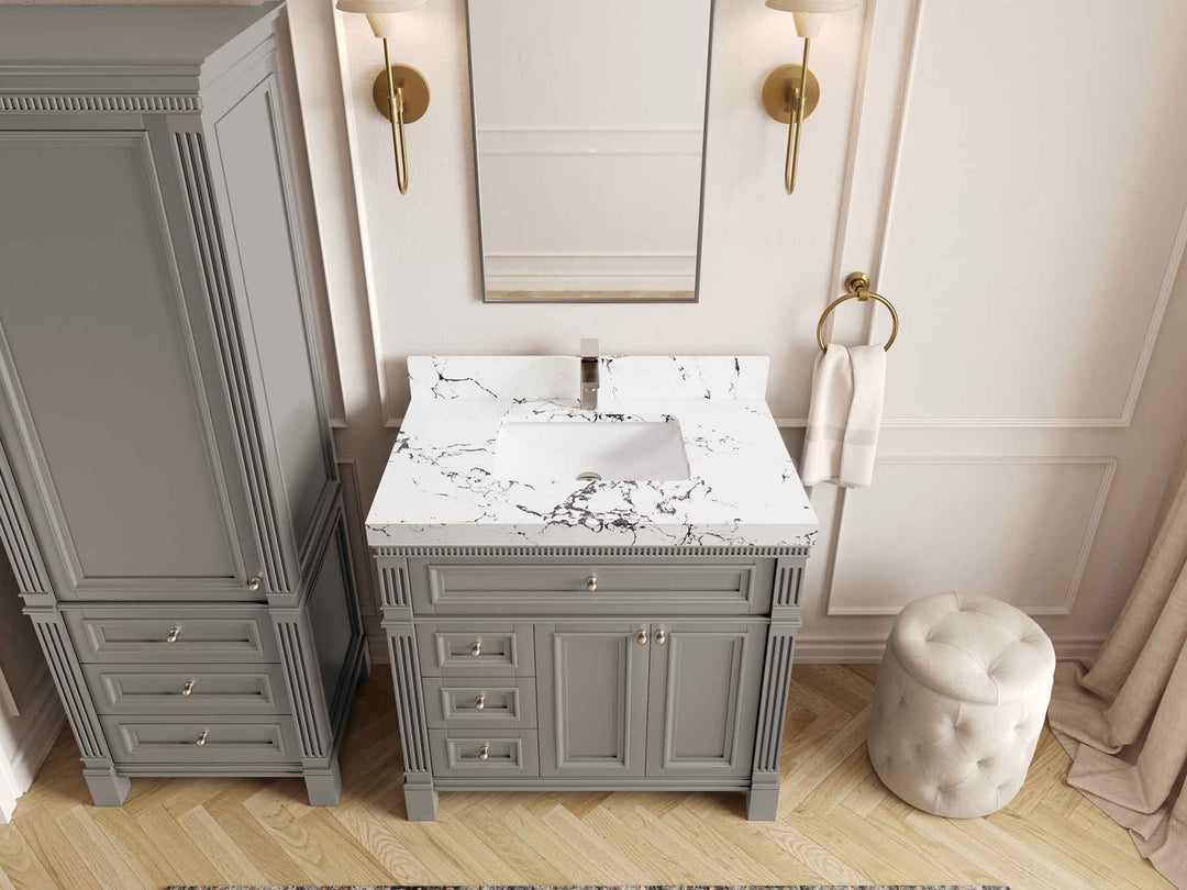 Paris 36 in. W x 22 in. D Center Sink Bathroom Vanity