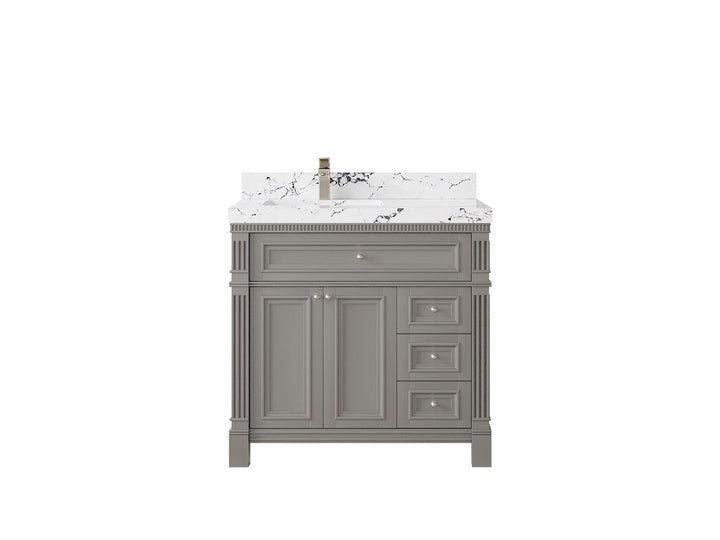 Paris 36 in. W x 22 in. D Left Offset Sink Bathroom Vanity - photo 40