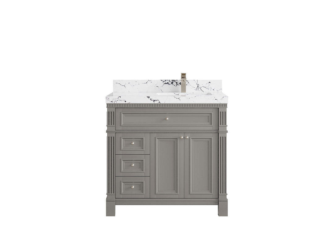 Paris 36 in. W x 22 in. D Right Offset Sink Bathroom Vanity