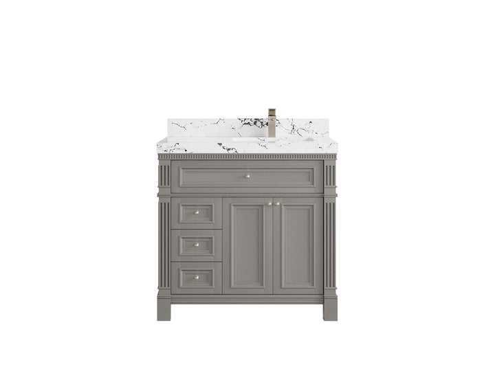 Paris 36 in. W x 22 in. D Right Offset Sink Bathroom Vanity - photo 40